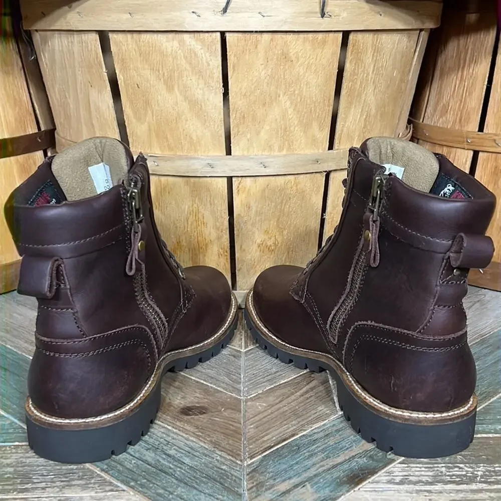 Kodiak Delson Brown Leather Waterproof Lined Zip-Up Lace-Up Boots Mens Size 9